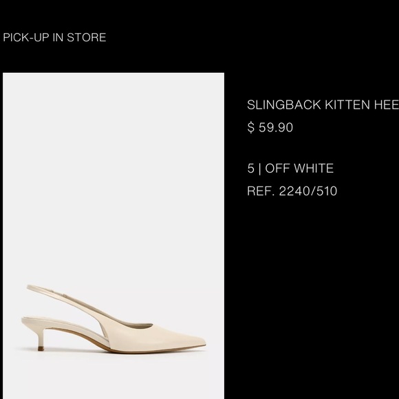 Zara Cream Slingback Heels - Picture 2 of 5